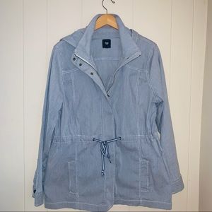 GAP railroad pinstripe cinched utility jacket
